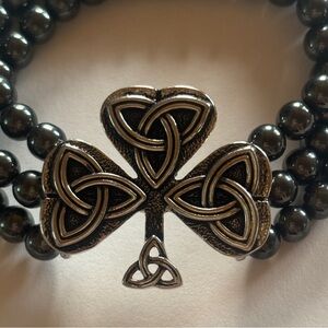 Celtic Knot Black Beaded Bracelet